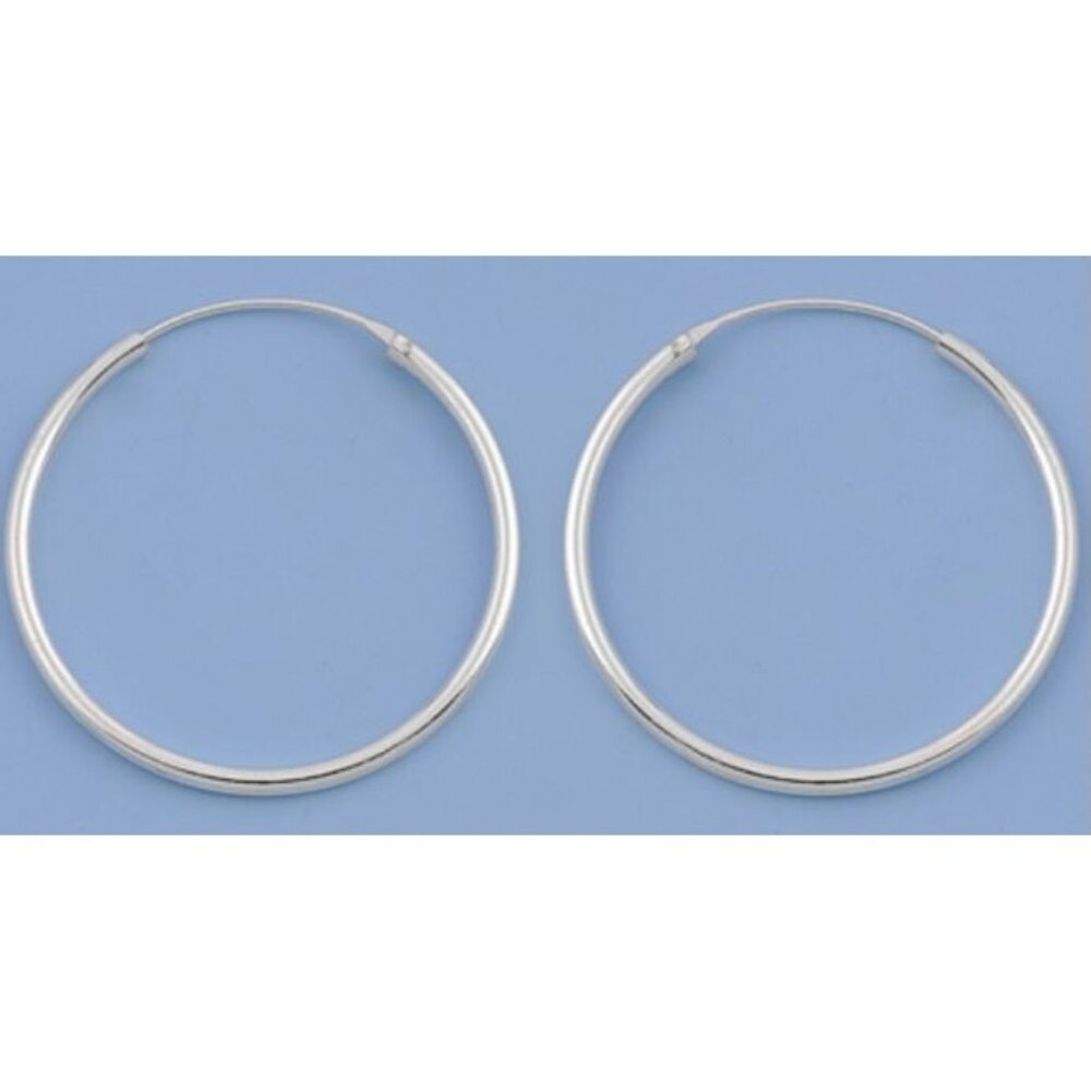 Silver Continuous Hoop Earrings